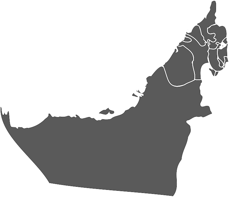Map of Dubai, UAE